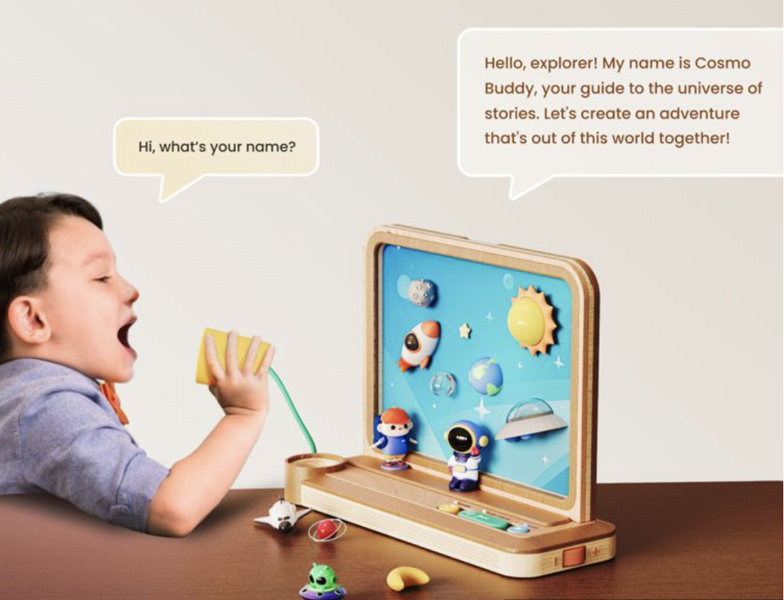 This interactive storytelling toy encourages children to build emotional connection through dialogue and imagination. By using voice interaction, it fosters empathy, curiosity, and social engagement in a playful and meaningful way.